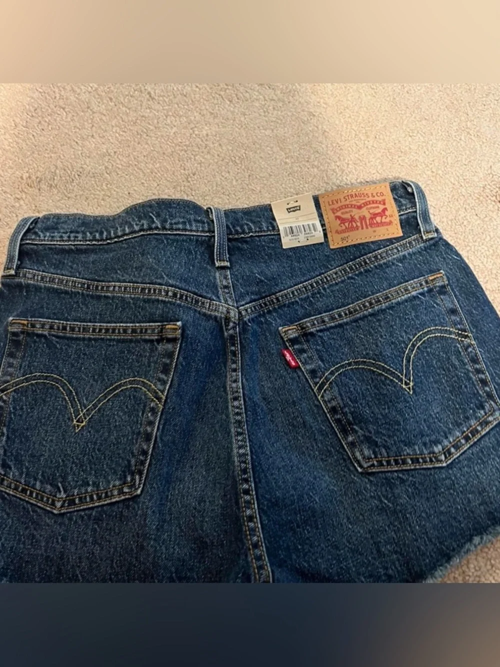 Levi's 501 Women's Dark Blue Denim Cutoff Shorts NWT - Picture 5 of 5